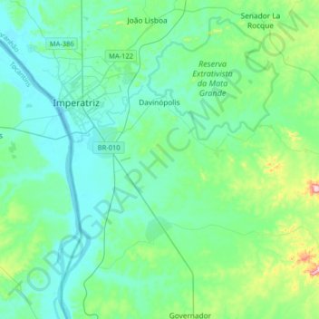 Davinópolis topographic map, elevation, terrain