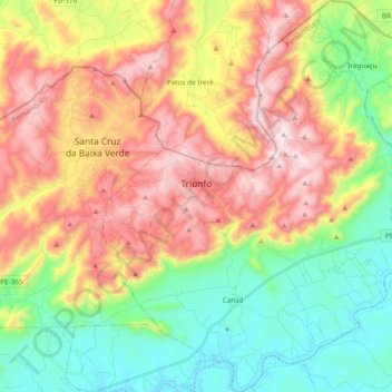 Triunfo topographic map, elevation, terrain