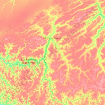 Urbano Santos topographic map, elevation, terrain
