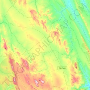 Cabrália topographic map, elevation, terrain