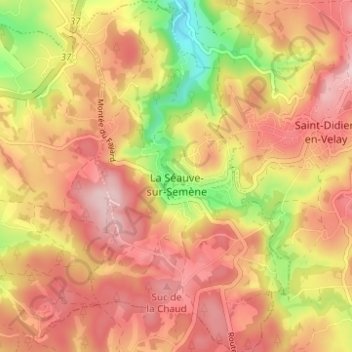 La Séauve-sur-Semène topographic map, elevation, terrain