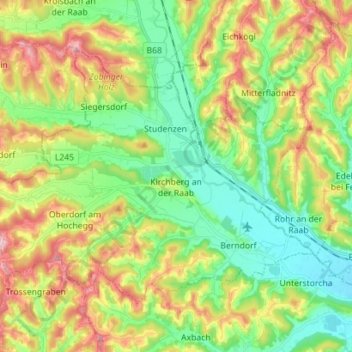 Kirchberg an der Raab topographic map, elevation, terrain