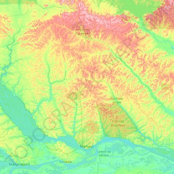 Manaos topographic map, elevation, terrain