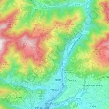 Vertova topographic map, elevation, terrain