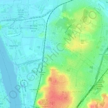 Bassens topographic map, elevation, terrain