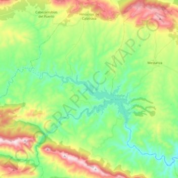 Hinojosas de Calatrava topographic map, elevation, terrain