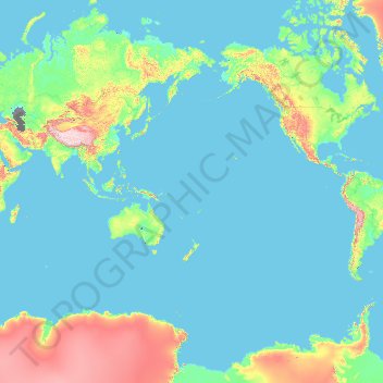 New Zealand topographic map, elevation, terrain