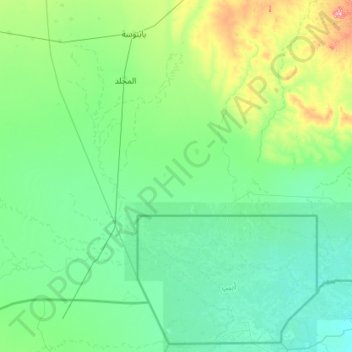 Abyei topographic map, elevation, terrain