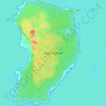 High Island topographic map, elevation, terrain