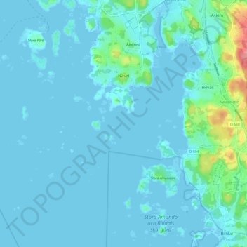 Näset topographic map, elevation, terrain