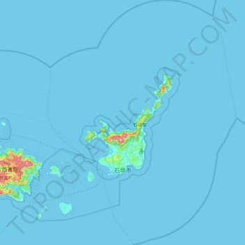 Ishigaki topographic map, elevation, terrain