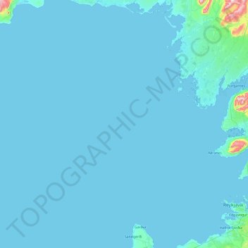 Faxaflói topographic map, elevation, terrain