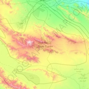 Basiran No Hunting Area topographic map, elevation, terrain