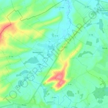 Val-d'Auzon topographic map, elevation, terrain