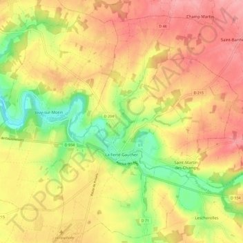 La Ferté-Gaucher topographic map, elevation, terrain