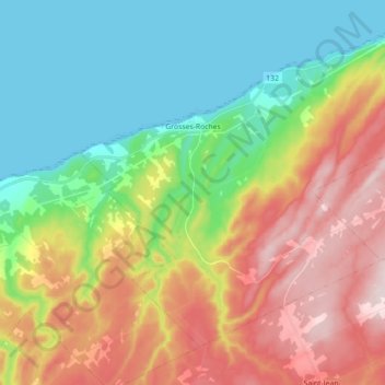 Grosses-Roches topographic map, elevation, terrain