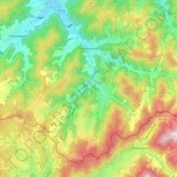 Mühlenbach topographic map, elevation, terrain