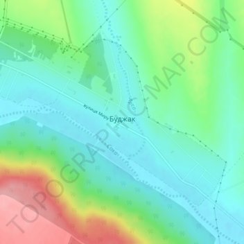 Budzhak topographic map, elevation, terrain