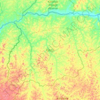Kazo topographic map, elevation, terrain