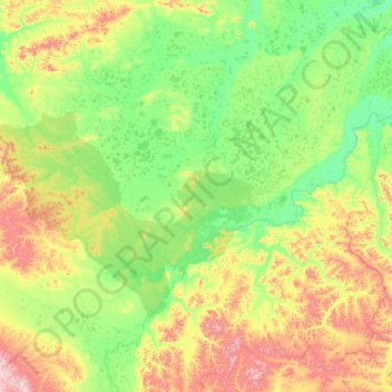 Среднеколымский улус topographic map, elevation, terrain