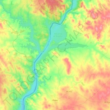 Cheles topographic map, elevation, terrain