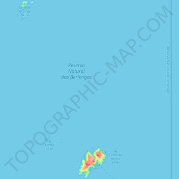 Arquipélago das Berlengas topographic map, elevation, terrain