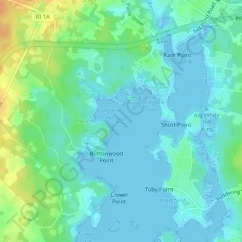 Cummock Island topographic map, elevation, terrain