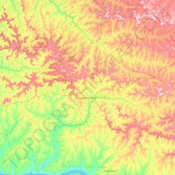 Campina Verde topographic map, elevation, terrain