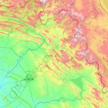 Erbil Governorate topographic map, elevation, terrain