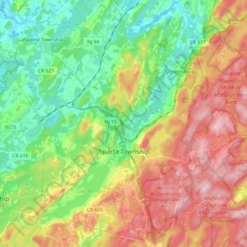 Sparta Township topographic map, elevation, terrain