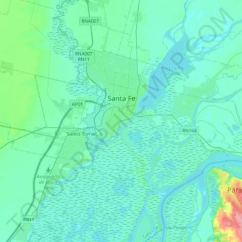Santa Fe Capital topographic map, elevation, terrain