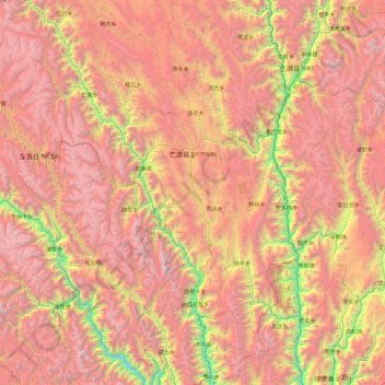Markam topographic map, elevation, terrain