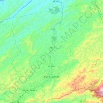 Paty do Alferes topographic map, elevation, terrain