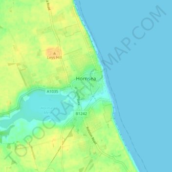 Hornsea topographic map, elevation, terrain