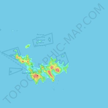 Saint Barthélemy topographic map, elevation, terrain