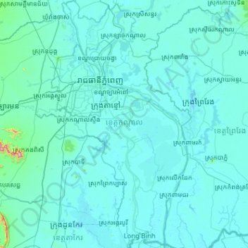 Kandal topographic map, elevation, terrain