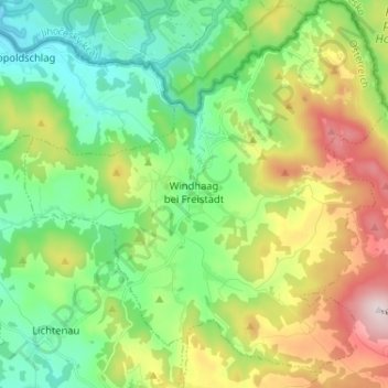 Windhaag bei Freistadt topographic map, elevation, terrain