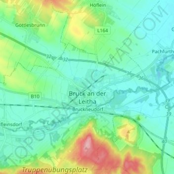 Gemeinde Bruck an der Leitha topographic map, elevation, terrain