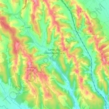 Sankt Josef topographic map, elevation, terrain