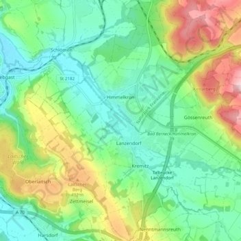 Himmelkron topographic map, elevation, terrain