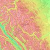 Banff-Nationalpark topographic map, elevation, terrain