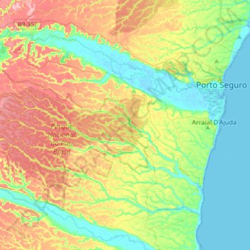 Arraial D'Ajuda topographic map, elevation, terrain