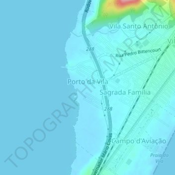 Porto da Vila topographic map, elevation, terrain