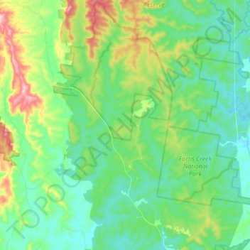 Fortis Creek topographic map, elevation, terrain