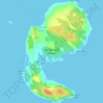 Big Tancook Island topographic map, elevation, terrain