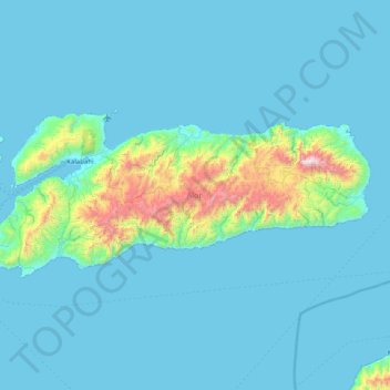 Alor Island topographic map, elevation, terrain