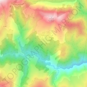 Vallica topographic map, elevation, terrain