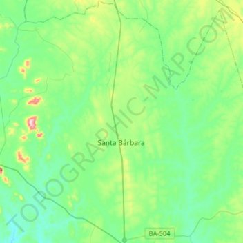 Santa Bárbara topographic map, elevation, terrain