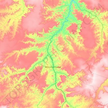 Santa Filomena topographic map, elevation, terrain