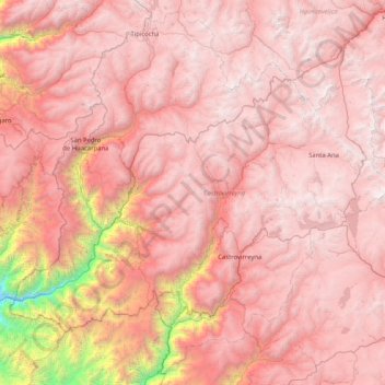 Provincia de Castrovirreyna topographic map, elevation, terrain